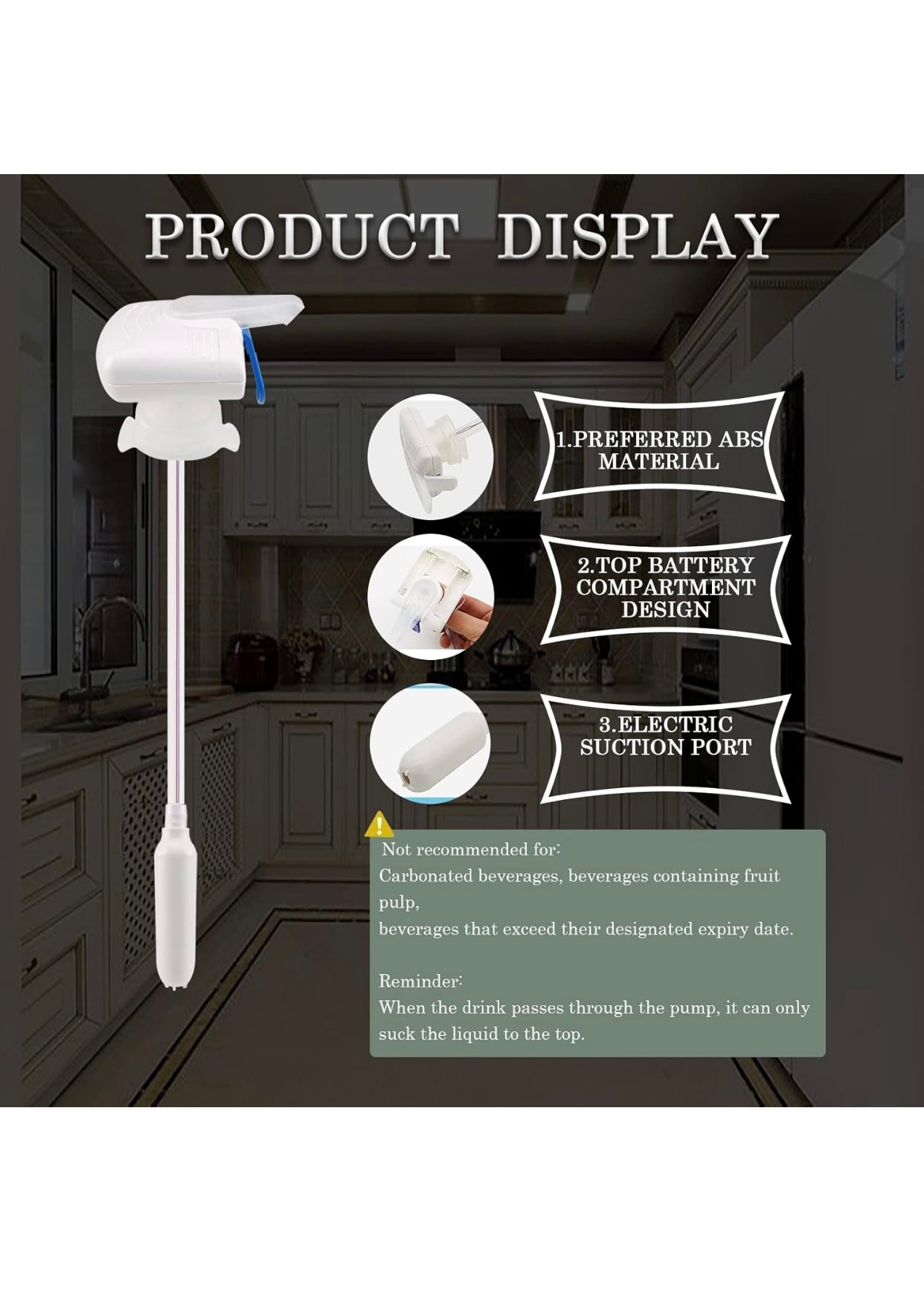2 Pack Drink Dispenser,Milk Dispenser,Electric Tap,Automatic Drink Dispenser,One-Handed Operation,Can Prevent Milk and Beer From Overflowing,Suitable for Outdoor and Home Kitchens