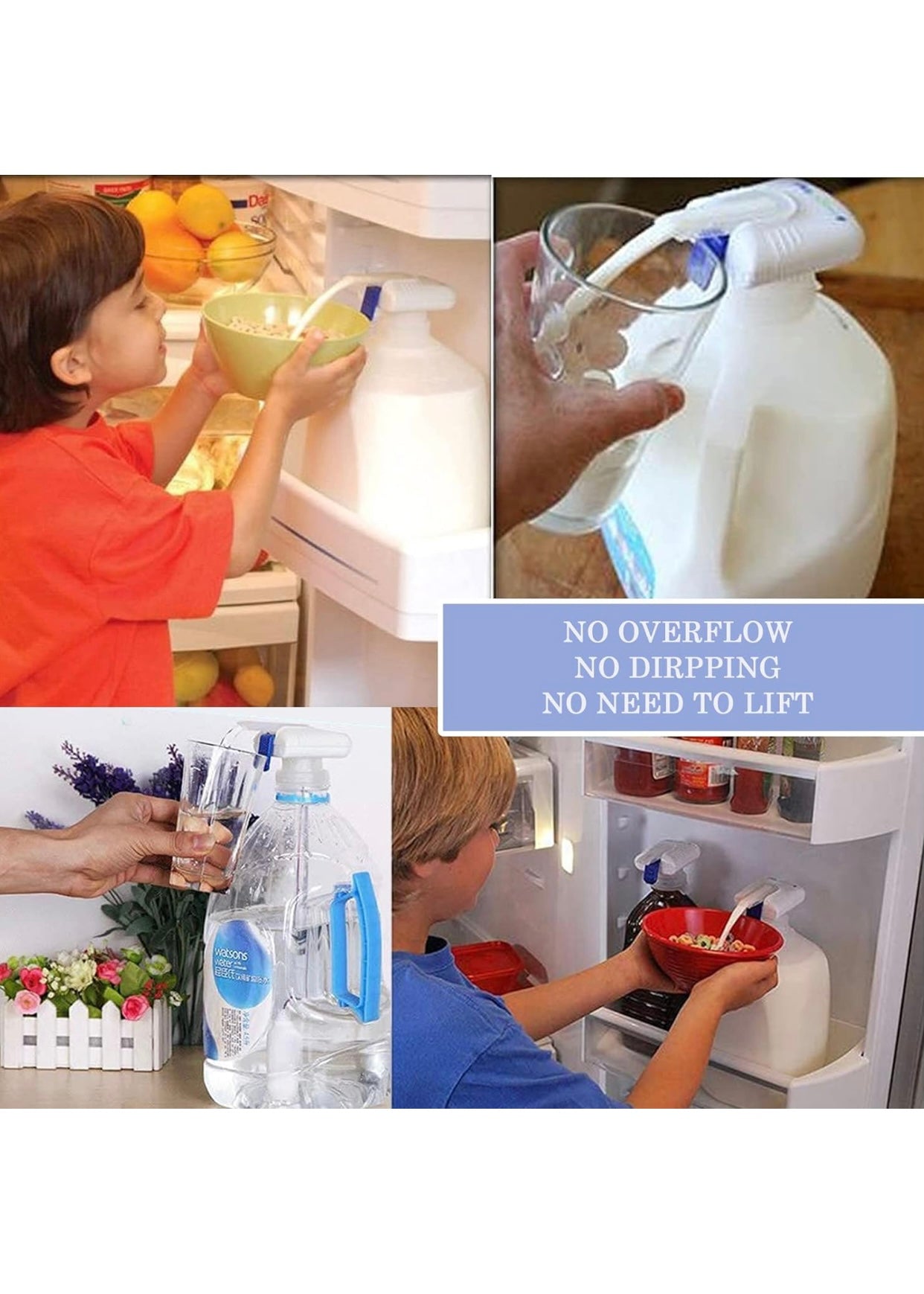 2 Pack Drink Dispenser,Milk Dispenser,Electric Tap,Automatic Drink Dispenser,One-Handed Operation,Can Prevent Milk and Beer From Overflowing,Suitable for Outdoor and Home Kitchens